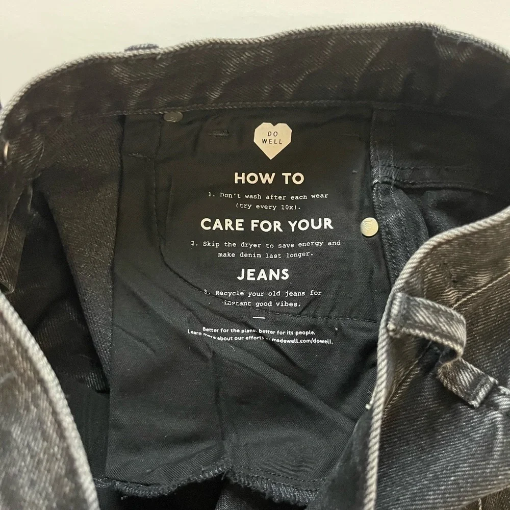 Madewell Black Jean Mini Skirt Size 25 - Picture 7 of 7